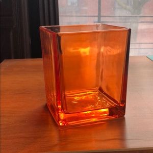 Orange glass vase